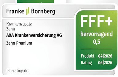 Franke & Bornberg Siegel FFF+ — AXA Zahn Premium (Produktstand 04/2026)